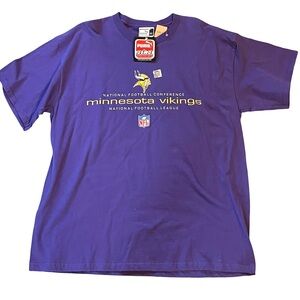Vintage NFL Team XL MN Vikings Athletic NWT SS Football Tee Shirt Puma